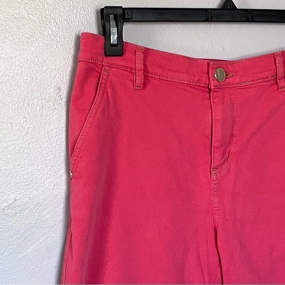 Ann Taylor LOFT Cropped Cuffed Straight Capris Coral Pink Medium 8 29 - Picture 1 of 11